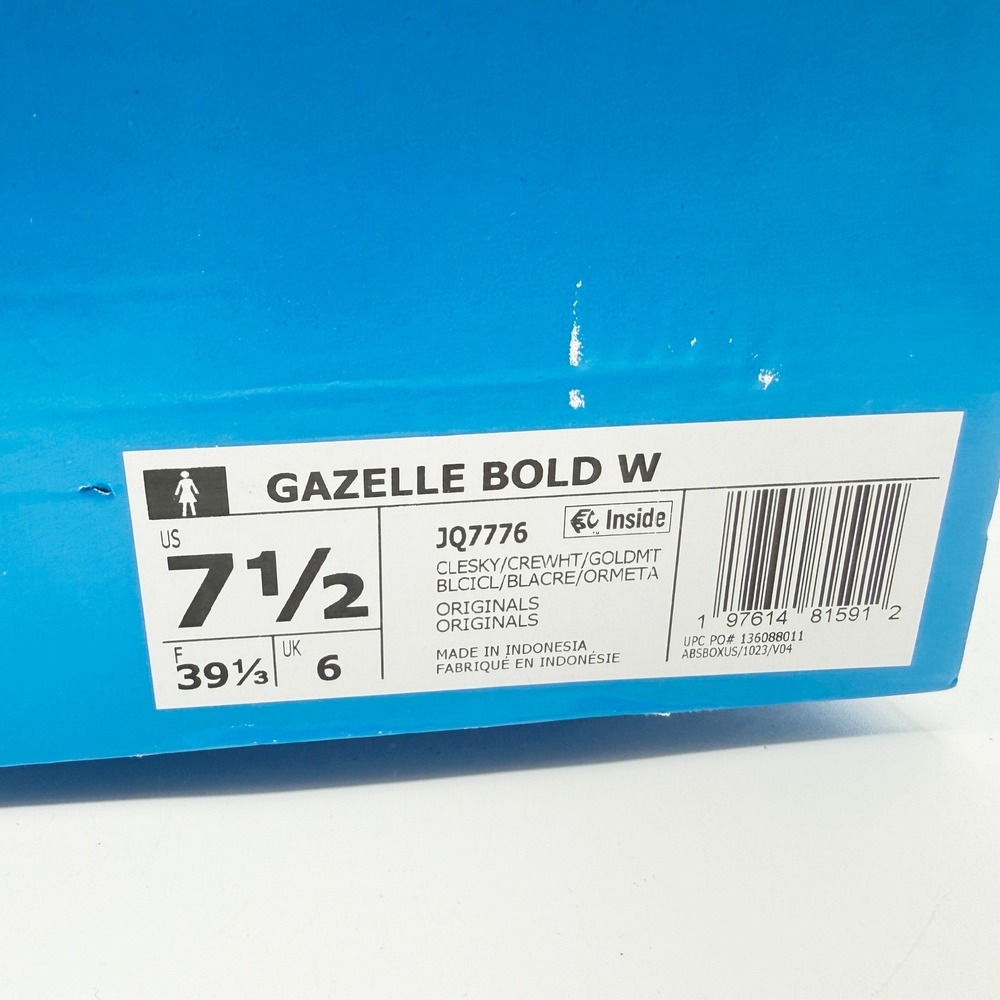 Adidas Gazelle Bold Clear Sky Cream W Size 7.5 Womens Platform Shoes JQ7776, NIB - Picture 9 of 9